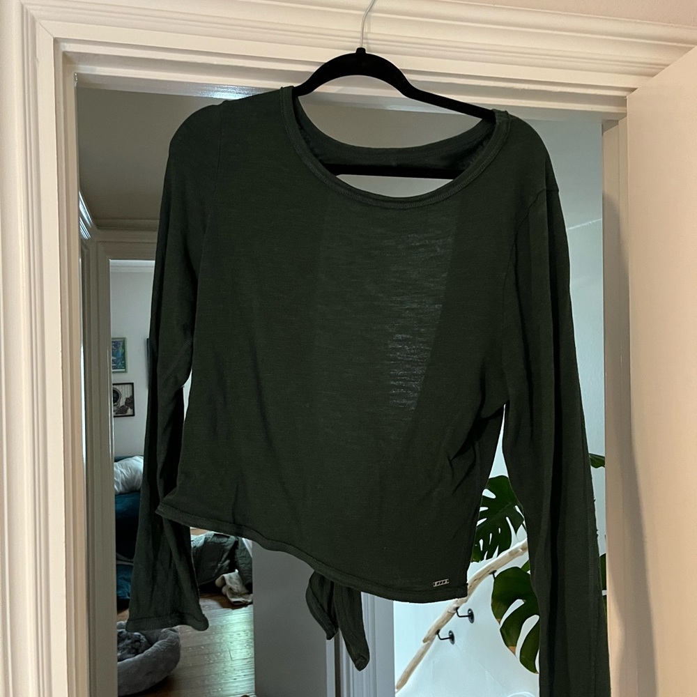 Dark Green Open Back Sweater
